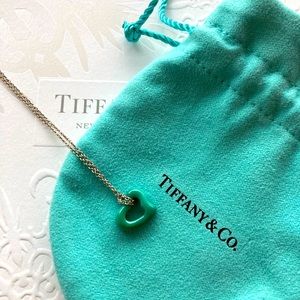 Tiffany & Co. - Elsa Peretti Turquoise Open Heart Pendant & Silver Chain